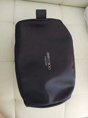Jimmy Choo Black Toiletry Case with Logo